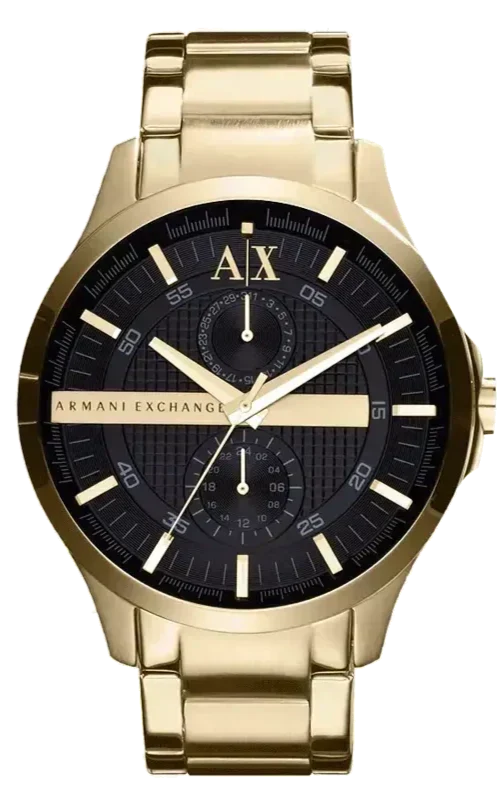 Armani Exchange Hampton AX2122 Men's Chronograph Watch – Black Dial with Gold Stainless Steel Strap